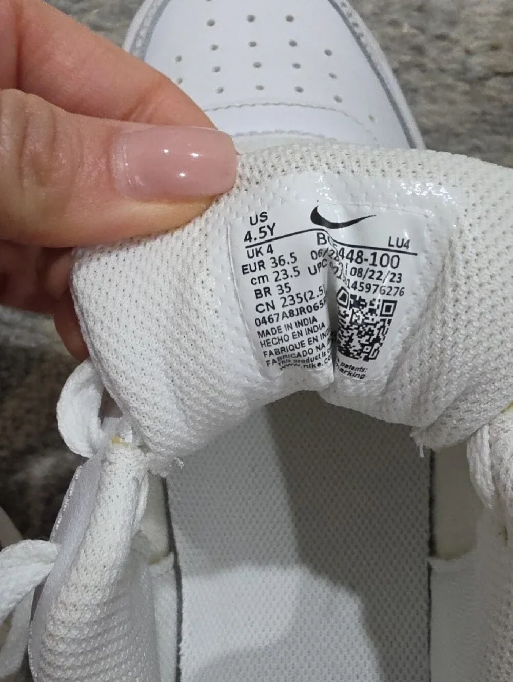 Nike Kids White Low-Top Sneakers